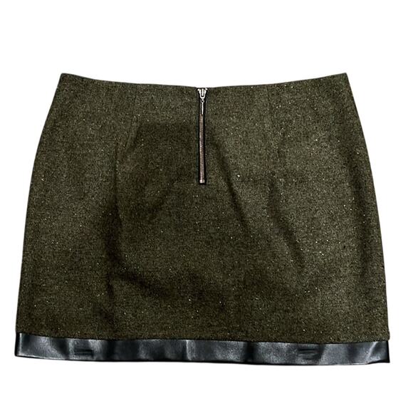 NWT Kensie Tweed Mini Skirt Green Black Size 12 - Picture 3 of 11